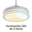 Ventilador de Techo Retráctil PHP XH258 de 42" Blanco con 6 Velocidades y Aspas Invisibles